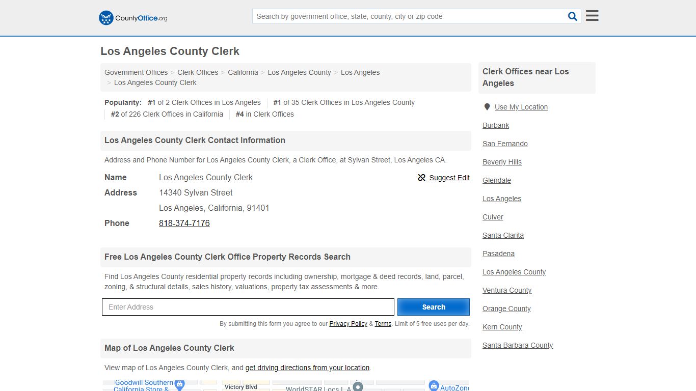 Los Angeles County Clerk - Los Angeles, CA (Address and ... - County Office